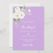 Faire-part de mariage de fleurs blanches de lavand (Devant)