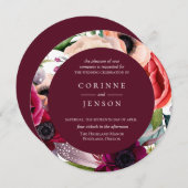 Faire-part de mariage de fleurs bohème (Devant / Derrière)