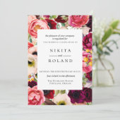 Faire-part de mariage de fleurs bohème (Debout devant)