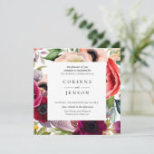 Faire-part de mariage de fleurs bohème (Debout devant)