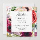 Faire-part de mariage de fleurs bohème (Devant)