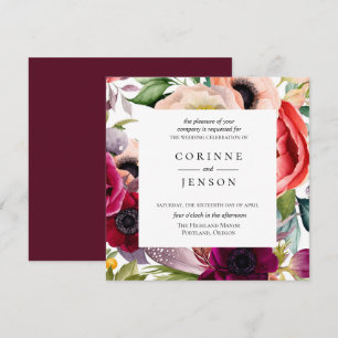 Faire-part de mariage de fleurs bohème