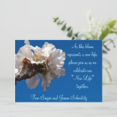 Faire-part de mariage de fleurs d'amandes (Debout devant)