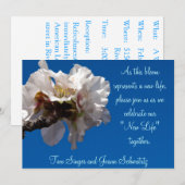 Faire-part de mariage de fleurs d'amandes (Devant / Derrière)