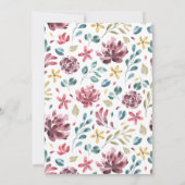 Faire-part de mariage de fleurs d'aquarelle (Dos)