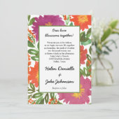 Faire-part de mariage de fleurs d'aquarelle (Debout devant)