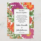 Faire-part de mariage de fleurs d'aquarelle (Devant / Derrière)