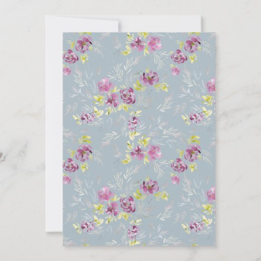 Faire-part de mariage de fleurs d'aquarelle modern (Dos)