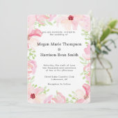 Faire-part de mariage de fleurs d'aquarelle modern (Debout devant)