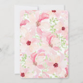 Faire-part de mariage de fleurs d'aquarelle modern (Dos)