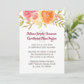 Faire-part de mariage de fleurs d'aquarelle Pastel (Debout devant)