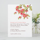 Faire-part de mariage de fleurs d'arbre rose (Debout devant)