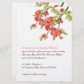 Faire-part de mariage de fleurs d'arbre rose (Devant / Derrière)