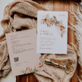 faire-part de mariage de fleurs d'automne rustique