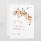 faire-part de mariage de fleurs d'automne rustique (Devant)