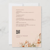 faire-part de mariage de fleurs d'automne rustique (Dos)