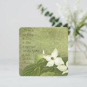 Faire-part de mariage de fleurs de bois de chien (Debout devant)