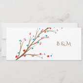 Faire-part de mariage de fleurs de cerisier du coe (Dos)