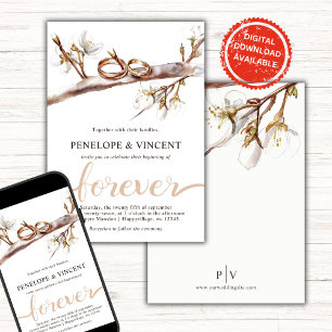 Faire-part de mariage de fleurs de cerisiers