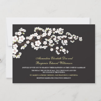 Faire-part de mariage de fleurs de cerisiers (ébèn