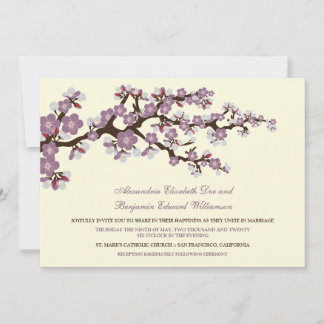 Faire-part de mariage de fleurs de cerisiers (lava