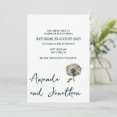 Faire-part de mariage de fleurs de champ minimalis (Debout devant)