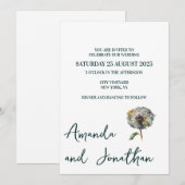 Faire-part de mariage de fleurs de champ minimalis (Devant / Derrière)