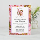 Faire-part de mariage de fleurs de crabes roses (Debout devant)