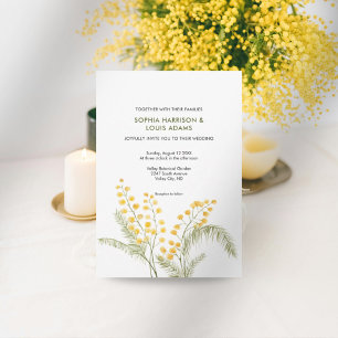 Faire-part de mariage de fleurs de Mimosa