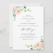 faire-part de mariage de fleurs de pêche aquarelle (Devant)