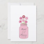 Faire-part de mariage de fleurs de pot Mason rose (Dos)