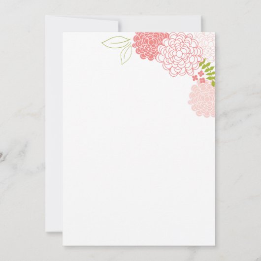 Faire-part de mariage de fleurs de printemps (Dos)