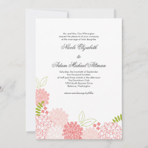 Faire-part de mariage de fleurs de printemps