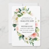 Faire-part de mariage de fleurs de printemps rose (Devant)