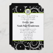 Faire-part de mariage de fleurs de soleil Damas ve (Devant / Derrière)