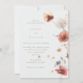 Faire-part de mariage de fleurs d'été (Devant)