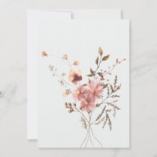 Faire-part de mariage de fleurs d'été (Dos)