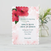 Faire-part de mariage de fleurs d'Hibiscus (Debout devant)