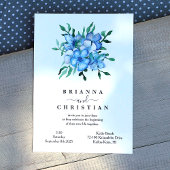 Faire-part de mariage de fleurs d'Hibiscus bleu tr