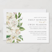 Faire-part de mariage de fleurs dorées (Devant)