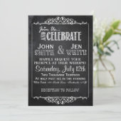 Faire-part de mariage de fleurs encadrées en damie (Debout devant)