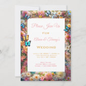 Faire-part de mariage de fleurs enchantées (Devant)
