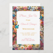 Faire-part de mariage de fleurs enchantées (Devant / Derrière)