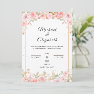 Faire-part de mariage de fleurs enchantées