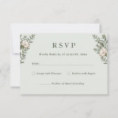 Faire-part de mariage de fleurs intemporelle simpl (Devant)