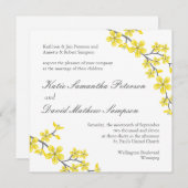 Faire-part de mariage de fleurs jaunes et grises (Devant / Derrière)