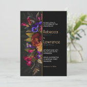 Faire-part de mariage de fleurs moody chic (Debout devant)