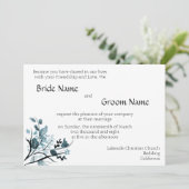 Faire-part de mariage de fleurs orientales (Debout devant)