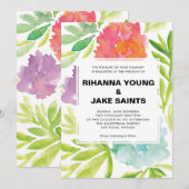 Faire-part de mariage de fleurs peintes à la main (Devant / Derrière)