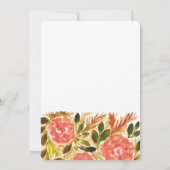 Faire-part de mariage de fleurs peintes à la main (Dos)